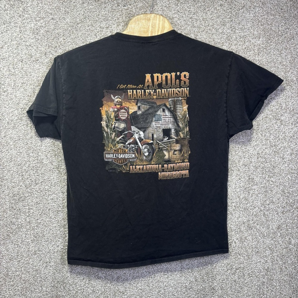 Harley-Davidson Shirt Mens Small Black Apol's Alexandria Raymond Graphic